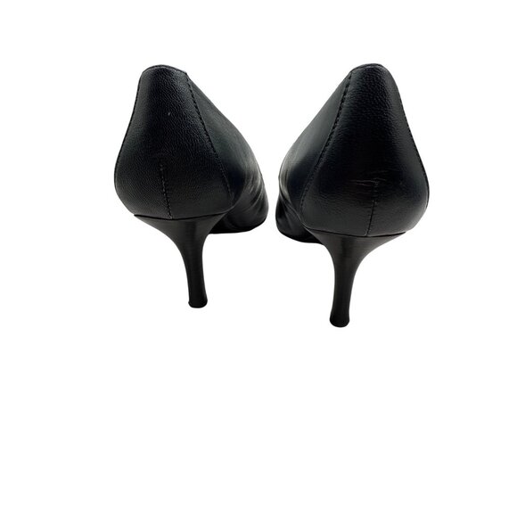 Calvin Klein Size 10 Dolly Style Black Pointed-Toe Stylist Leather Heels - Picture 4 of 11